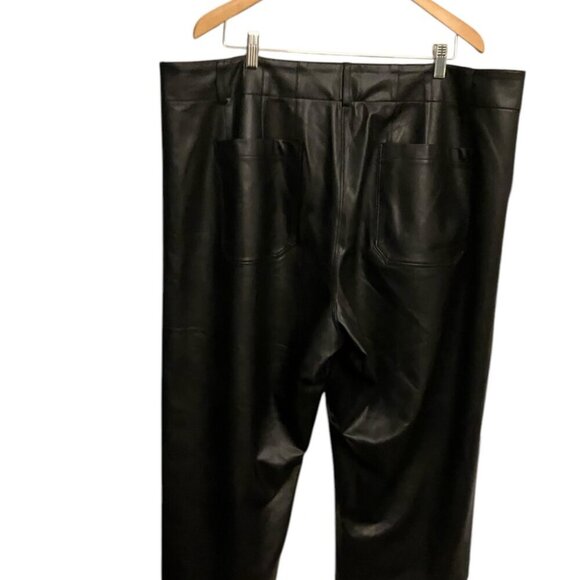 Maeve by Anthropologie Black Leather Colette Pants - Picture 3 of 11